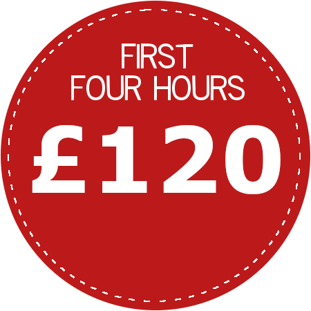 First four hours £110